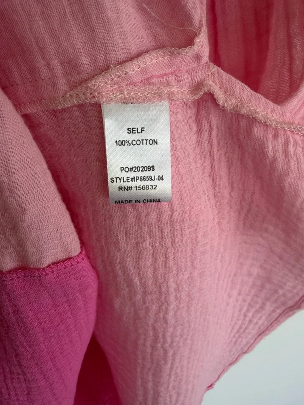 BiBi Two-Tone Pink Ruffle V-Neck Blouse - Picture 5 of 6